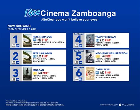 KCC CINEMA ZAMBOANGA SCHEDULE .